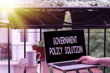 Handwriting text writing Government Policy Solution. Conceptual photo designed game plan created in...