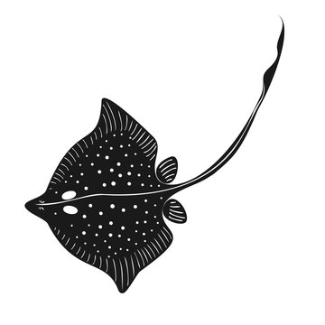 recommend clip art: Vector stingray fish with spots on white background