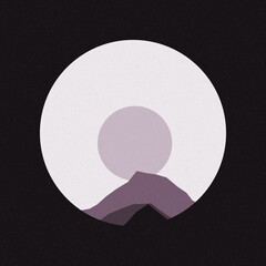 Fototapeta na wymiar Slate Gray color Mountains rocks silhouette art logo design illustration