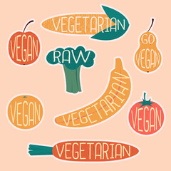 I love vegan! Page template with tasty fresh banana on light blue. Dotted texture.
