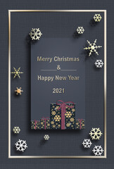 Stylish geometric Christmas and 2021 New Year banner