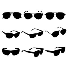 Sunglasses in the set. Vector image.