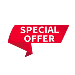 Advertising is a special offer for a bargain or deal for a limited time. Announcement for any type of sale or offer. Vector image of red color.
