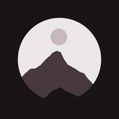 Baby Blue color Mountains rocks silhouette art logo design illustration