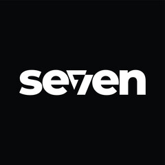 TYPOGRAPHY text logo SEVEN modern design.