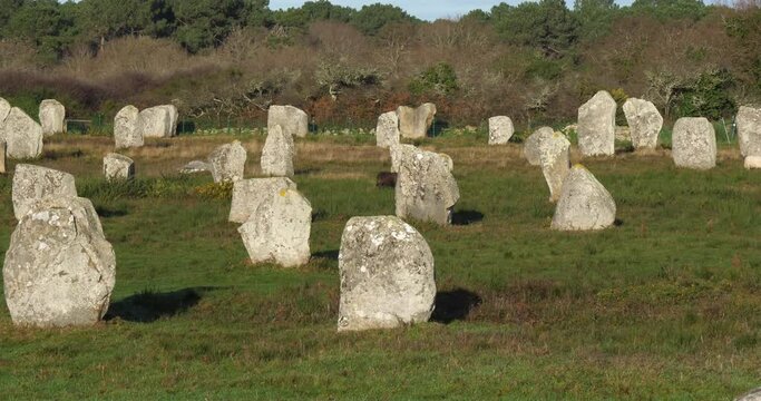 The stone alignments,Carnac, Morbihan, Brittany, France