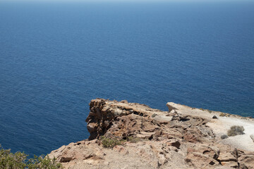 Landscape on Santorini island in Greece.Nice clouds