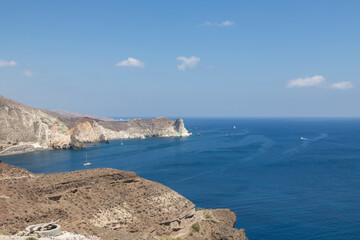 Fototapeta na wymiar Landscape on Santorini island in Greece.