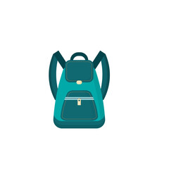 School backpack, isolated on white background. Concept of education, learning, studying, back to school. Vector flat illustration.