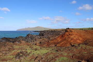 Fototapeta na wymiar Littoral volcanique à l'île de Pâques