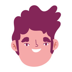 boy face cartoon character isolated icon design white background