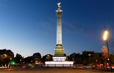 Fototapeta premium The July Column on Bastille square in Paris, France.