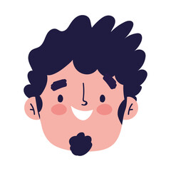 boy face cartoon character isolated icon design white background