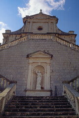 Fototapeta na wymiar Religious architecture. View of Our Lady Church. Prcanj town. Montenegro