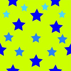 Obraz premium blue stars on a yellow background abstract geometric pattern for fabric and Wallpaper