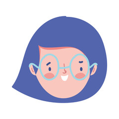 girl face character cartoon isolated icon design white background