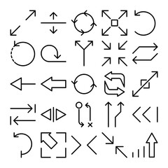 Arrow icon set. Simple vector illustration pack