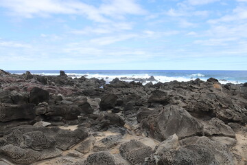 Littoral volcanique de l'île de Pâques