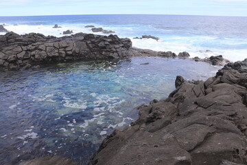 Littoral volcanique de l'île de Pâques