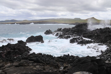 Littoral volcanique de l'île de Pâques