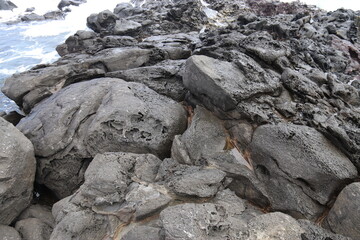Roche volcanique à l'île de Pâques