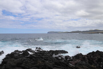 Littoral volcanique de l'île de Pâques
