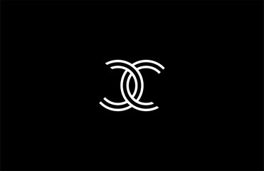 Letter CC Line Monogram Logo Design Template