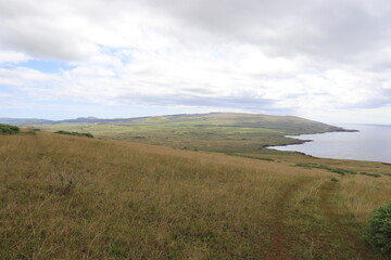 Prairie et littoral à l'île de Pâques