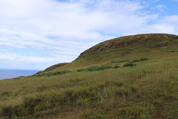 Collines du volcan Poike à l'île de Pâques