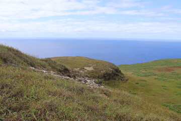 Colline du volcan Poike &agrave; l'&icirc;le de P&acirc;ques