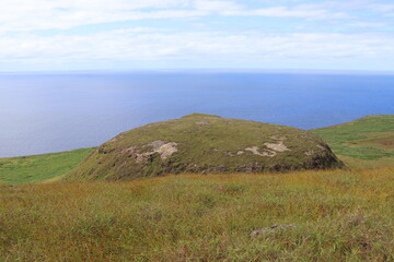 Colline du volcan Poike à l'île de Pâques