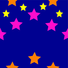 seamless abstract geometric pattern with bright stars on a dark background for fabric and Wallpaper