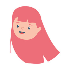girl face character cartoon isolated icon design white background