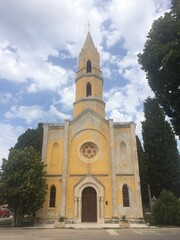 Fototapeta na wymiar Neogothic church in Valtura, Croatia