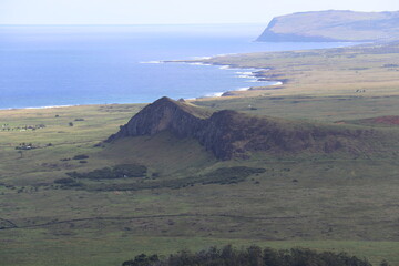 Volcan Rano Raraku à l'île de Pâques