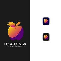 stock vector apple logo colorful design template