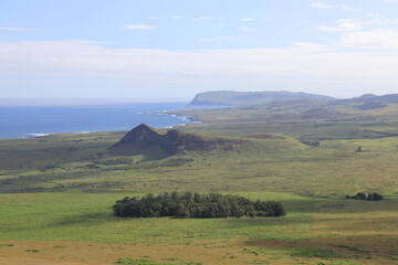 Volcan Rano Raraku à l'île de Pâques