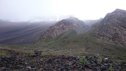 Snowy valley in Chile