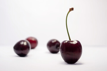 cherries on a white background