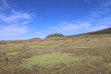 Pente du volcan Poike à l'île de Pâques