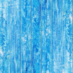 Fototapeta na wymiar Old grunge blue painted exfoliatet peeled of rustic bright light wooden shabby vintage texture - wood background square