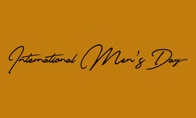 International Men's Day Typography  Black Color Text On Yellow Background
