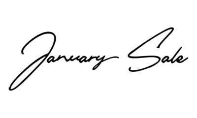 Obraz premium January Sale Handwritten Font Calligraphy Font For Sale Banners Flyers and Templates