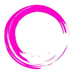 Grunge circle brush stroke isolated on white background. Pink paint grunge circle. Brush stroke vector. For round ink and banner design. Round paint grunge circle. Hand drawn paintbrush shape,vector