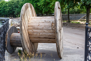 Large wooden industrial coil