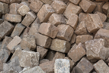 A large pile of rubble