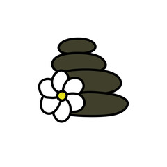stones for massage doodle icon, vector color illustration