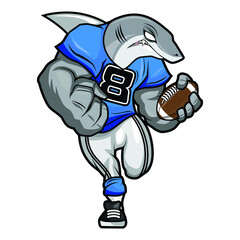 American Football Mascot Design - The White Shark