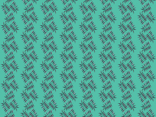 Floral print watercolor pattern. Leaves on a green background. For textile, scrap booking, wrapping gift paper