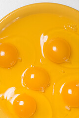 raw eggs on a white background